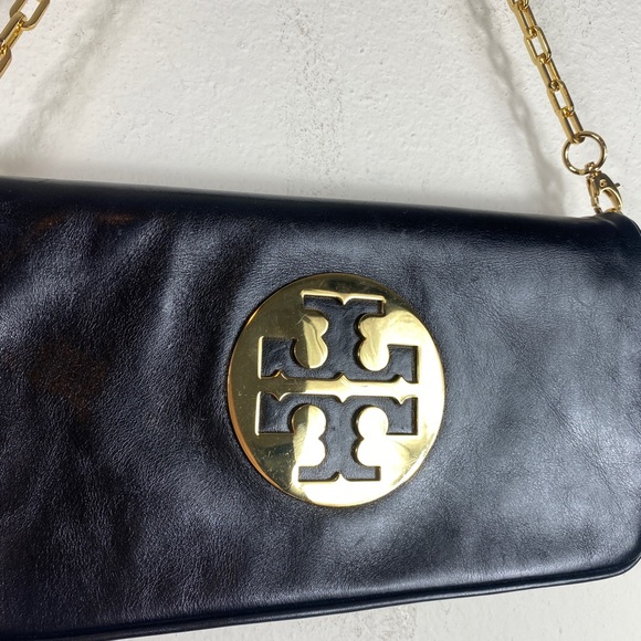 Tory Burch Black Reva Clutch with Gold Hardwear - Picture 3 of 6